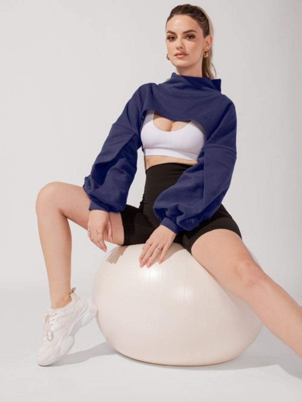 Popflex Mockneck Shruggie Navy